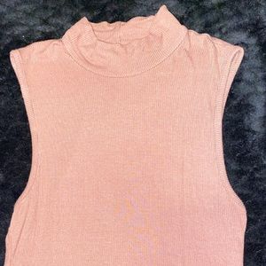 Brown turtle neck tank top